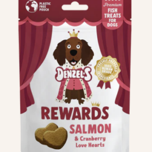 Denzel's Salmon & Cranberry Love Hearts Dog Treats 70g