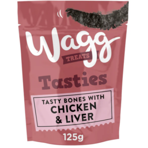 Wagg Tasties Tasty Bones Dog Treats with Chicken & Liver 125g