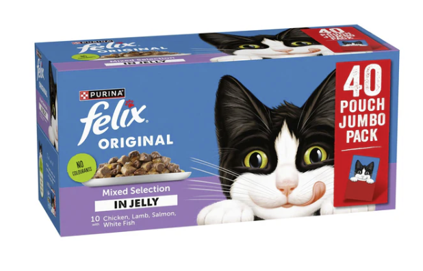 Felix Original Adult Cat Wet Food Pouches Mixed in Jelly 40 x 85g