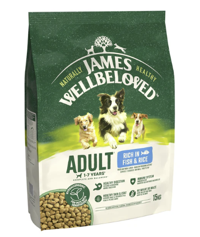 James Wellbeloved Dry Dog Adult Fish & Rice 15kg