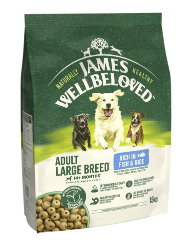 James Wellbeloved Dry Dog Adult Large Breed Fish & Rice 15kg