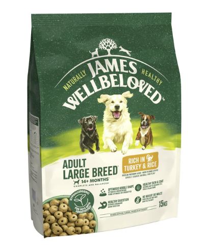 James Wellbeloved Dry Dog Adult Large Breed Turkey & Rice 15kg
