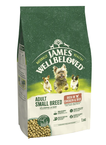 James Wellbeloved Dry Dog Adult Small Breed Chicken & Rice 1.5kg