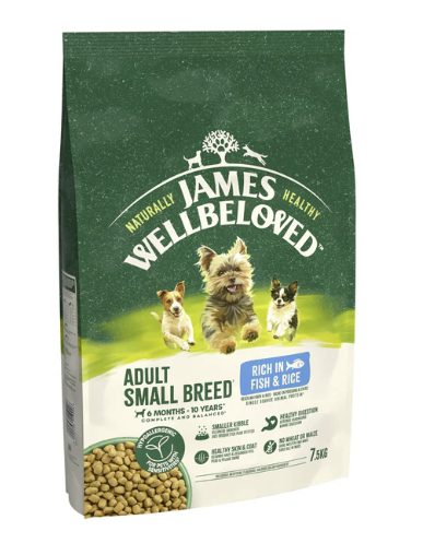James Wellbeloved Dry Dog Adult Small Breed Fish & Rice 7.5kg