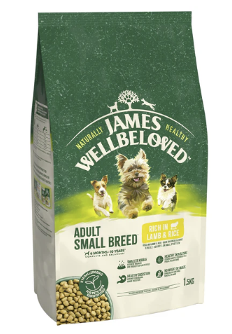 James Wellbeloved Dry Dog Adult Small Breed Lamb & Rice 1.5kg