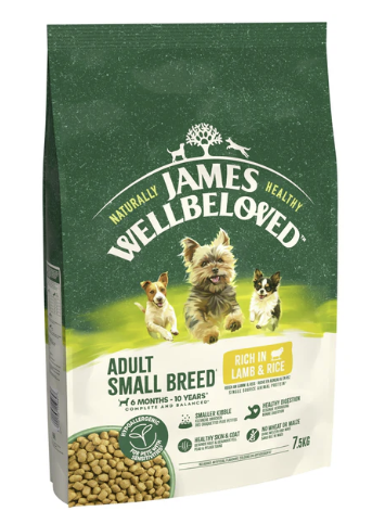 James Wellbeloved Dry Dog Adult Small Breed Lamb & Rice 7.5kg