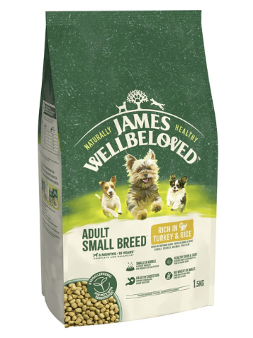 James Wellbeloved Dry Dog Adult Small Breed Turkey & Rice 1.5kg