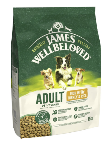 James Wellbeloved Dry Dog Adult Turkey & Rice 15kg