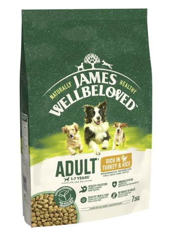 James Wellbeloved Dry Dog Adult Turkey & Rice 7.5kg