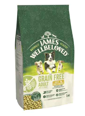 James Wellbeloved Dry Dog Grain Free Adult Turkey & Veg 1.5kg