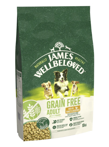 James Wellbeloved Dry Dog Grain Free Adult Turkey & Veg 10kg