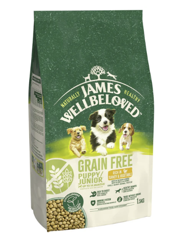 James Wellbeloved Dry Dog Grain Free Puppy Turkey & Veg 1.5kg