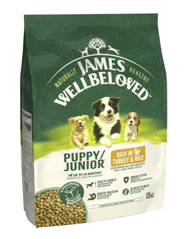 James Wellbeloved Dry Dog Puppy Turkey & Rice 15kg