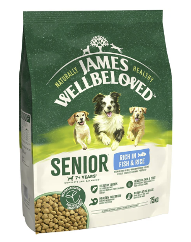 James Wellbeloved Dry Dog Senior Fish & Rice 15kg