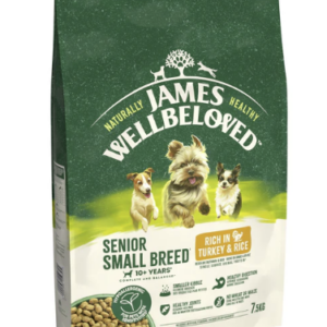 James Wellbeloved Dry Dog Senior Small Breed Turkey & Rice 7.5kg