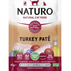 Naturo Adult Cat Turkey Pate Pouch 12 x 85g