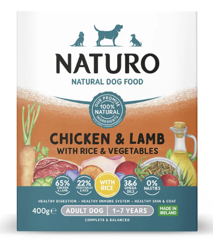 Naturo Adult Chicken & Lamb with Rich & Veg tray 400g