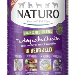Naturo Adult Turkey & Chicken in Herb Jelly 390g