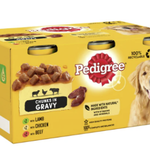 Pedigree Adult Dog Wet Food Tins Mixed in Gravy 6 x 400g