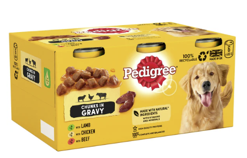Pedigree Adult Dog Wet Food Tins Mixed in Gravy 6 x 400g