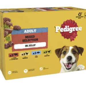 Pedigree Adult Dog Food Wet Pouches Mixed in Jelly 12 x 100g