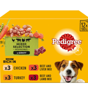 Pedigree Adult wet dog food pouch mixed in gravy 12 x 100g
