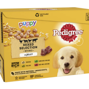 Pedigree Puppy Wet Dog Food Pouches Mixed in Jelly 12 x 100g