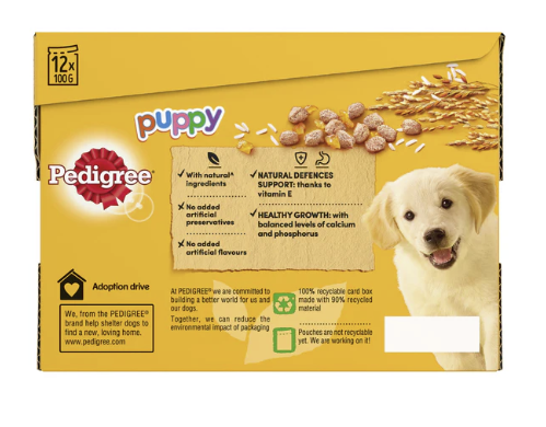 Pedigree Puppy Wet Dog Food Pouches Mixed in Jelly 12 x 100g a