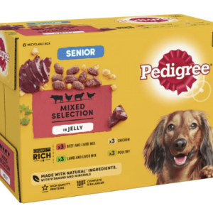 Pedigree Senior Dog Food Pouches Mixed in Jelly 12 x 100g