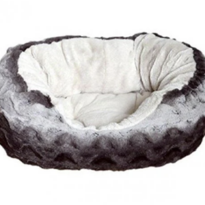 40 Winks Snuggle Bed Oval Plush Grey & Cream 20"