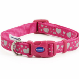 Ancol Adjustable Pink Hearts Collar