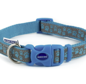 Ancol Fashion Nylon Adjustable Collar Blue Paw