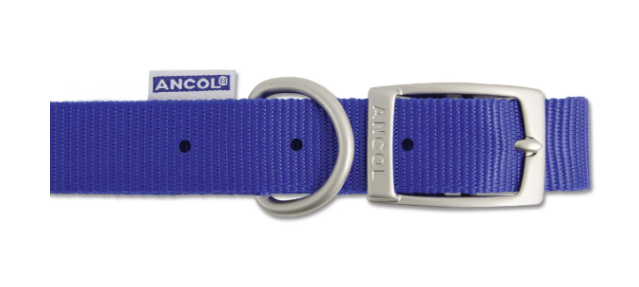 Ancol Nylon Buckle Collar Blue 15mm