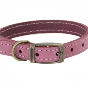Ancol Timberwolf Leather Collar Raspberry Pink