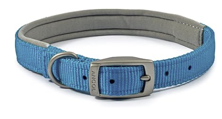 Ancol Viva Nylon Padded Buckle Collar Blue
