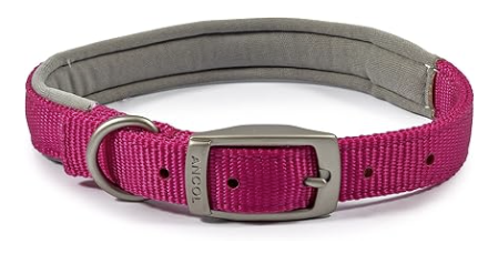 Ancol Viva Nylon Padded Buckle Collar Pink