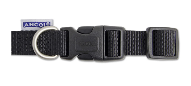 Ancol Viva Nylon Quick Fit Adjustable Collar Black 25mm