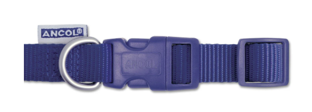 Ancol Viva Nylon Quick Fit Adjustable Collar Blue 25mm