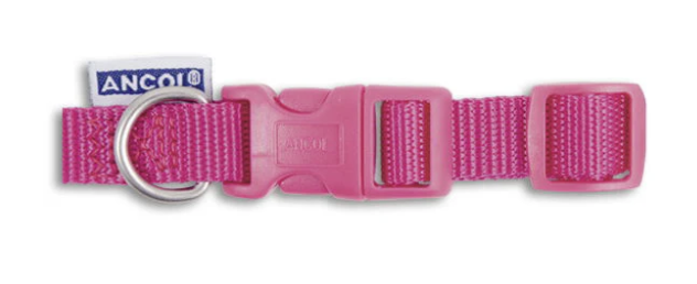 Ancol Viva Nylon Quick Fit Adjustable Collar Pink 15mm