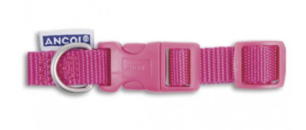 Ancol Viva Nylon Quick Fit Adjustable Collar Pink 19mm