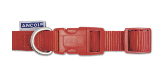 Ancol Viva Nylon Quick Fit Adjustable Collar Red 15mm