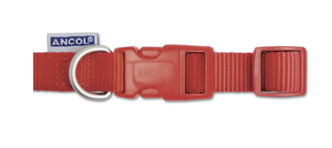 Ancol Viva Nylon Quick Fit Adjustable Collar Red 19mm