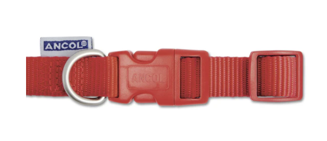 Ancol Viva Nylon Quick Fit Adjustable Collar Red 25mm