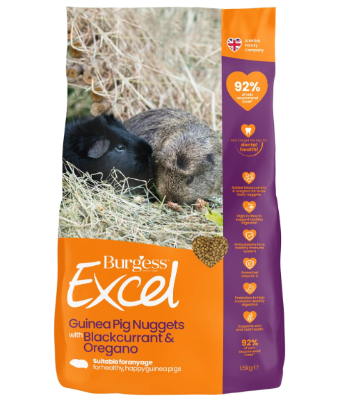 Burgess Excel Guinea Pig Nuggets with Blackcurrant & Oregano 1.5kg