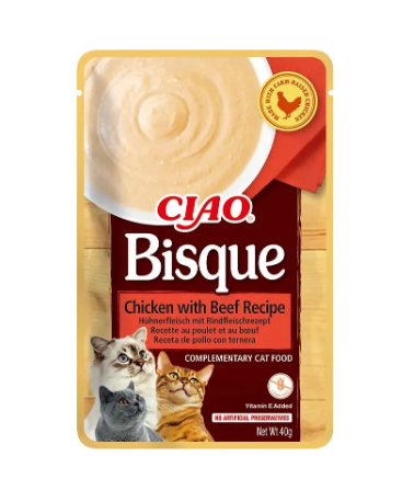 Ciao Bisque Chicken with Beef Cat Treat 40g