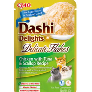 Dashi Delights Delicate Flakes Chicken with Tuna & Scallop Cat Treat 40g