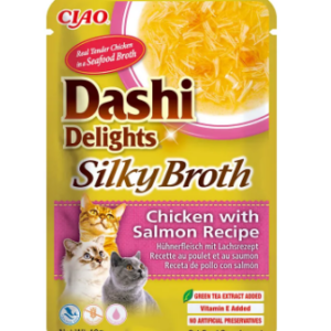 Dashi Delights Silky Broth Chicken with Salmon Cat Treat 40g