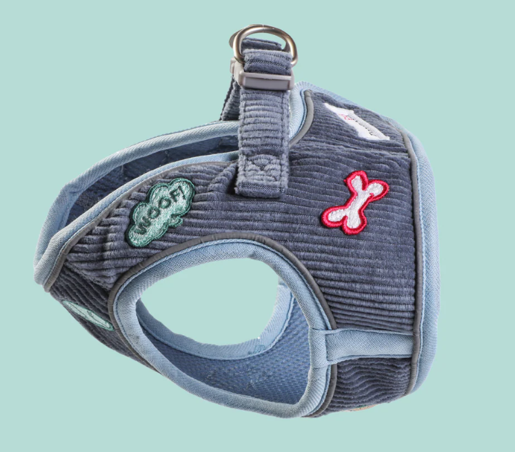 Doodlebone Dinky Dog Snappy Harness Blue Cord
