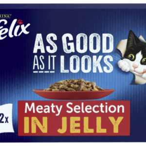 Felix As Good As It Looks Adult Cat Meaty Selection in Jelly Pouches 12 x 85g