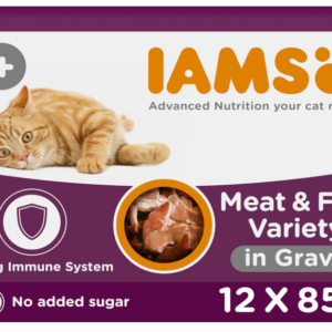 Iams Adult Wet Cat Food Land & Sea in Gravy 12 x 85g